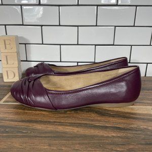 Earth Jacci Womens Sz 8 Wide Shoes Dark Red Leather Slip On Comfort Dress Flats